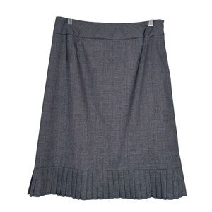 Pendleton Gray Stretch Wool Pleated Hem Pencil Skirt